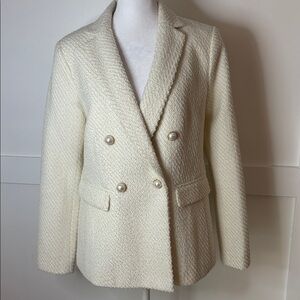 Ann Taylor Cream Textured Blazer size 2 in perfect condition